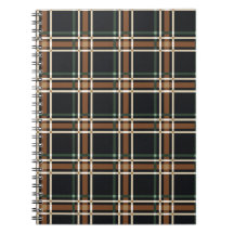 Cahier spiralé à carreaux tartan Académie sombre