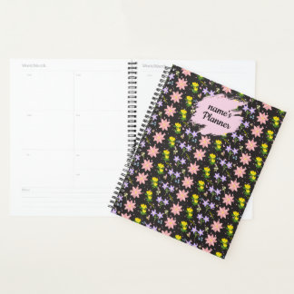 Cahier spiralé à motif de fleurs sauvages personna