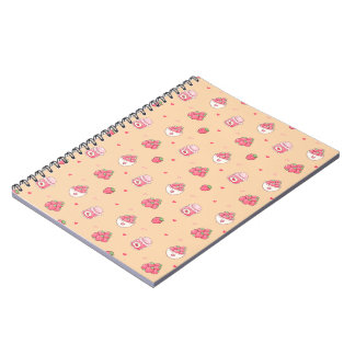 Cahier Spirale à Motif de Fraise Mignon