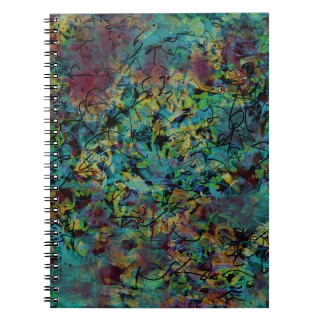 Cahier Spirale Abstrait Gribouillé Multicolore (Devant)