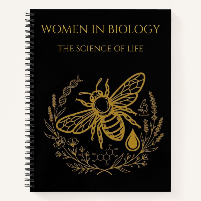 Cahier Spirale ADN Doré & Abeille de Biologie (Devant)