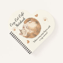 Cahier Spirale Anime Café Chat Cozy