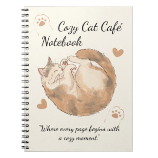 Cahier Spirale Anime Café Chat Cozy