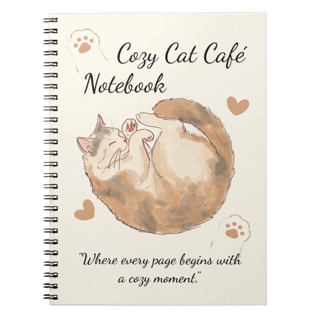 Cahier Spirale Anime Café Chat Cozy (Devant)