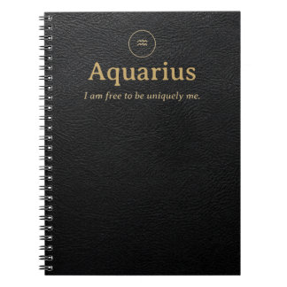 Cahier spiralé Aquarius - Aspect simili cuir