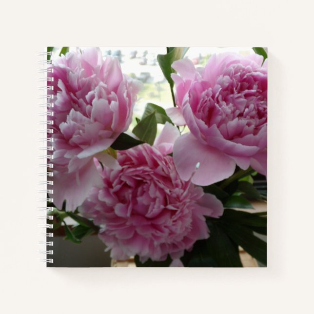Cahier spiralé aux pivoines roses (Devant)