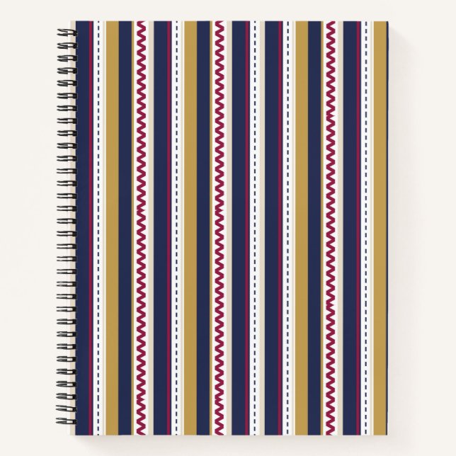 Cahier spiralé avec des rayures verticales en bleu (Devant)