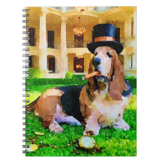 Cahier spiralé Basset hound millionnaire