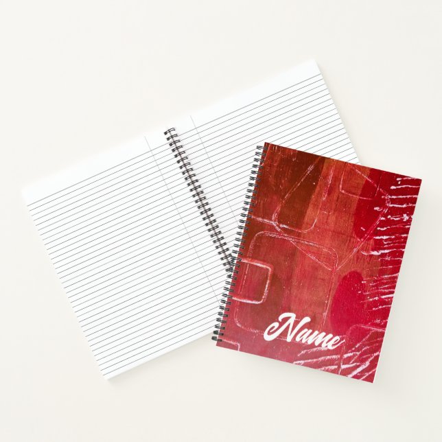 Cahier spiralé collage imprimé gel rouge (Intérieur)