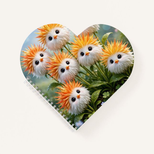 Cahier spiralé de fantaisie mignon avec fleurs de  (Devant)