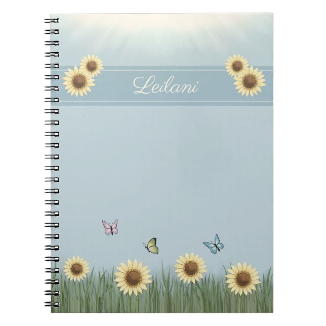 Cahier spiralé de jardin de papillons tournesol (Devant)