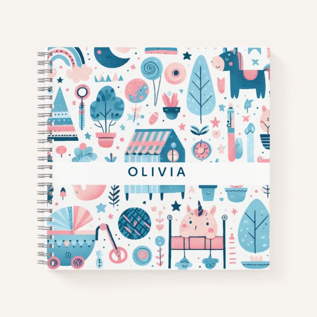 Cahier spiralé de rêveuse enchantée fantaisiste (Devant)