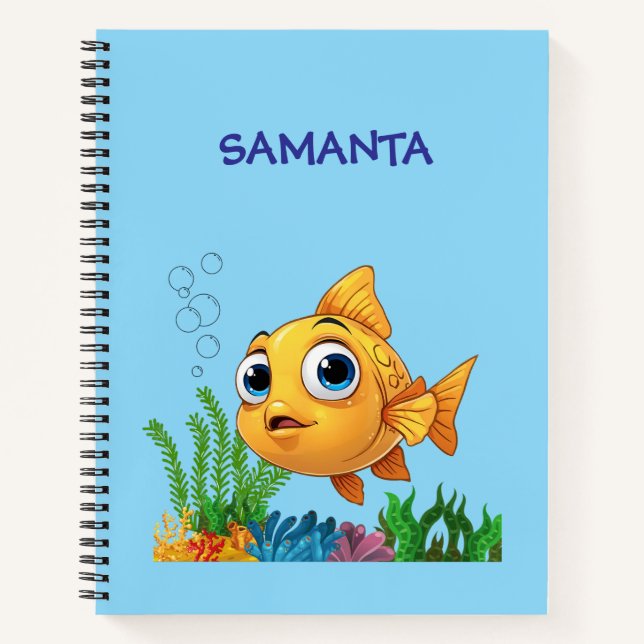 Cahier Spirale Deluxe Petit Poisson Personnalisé (Devant)