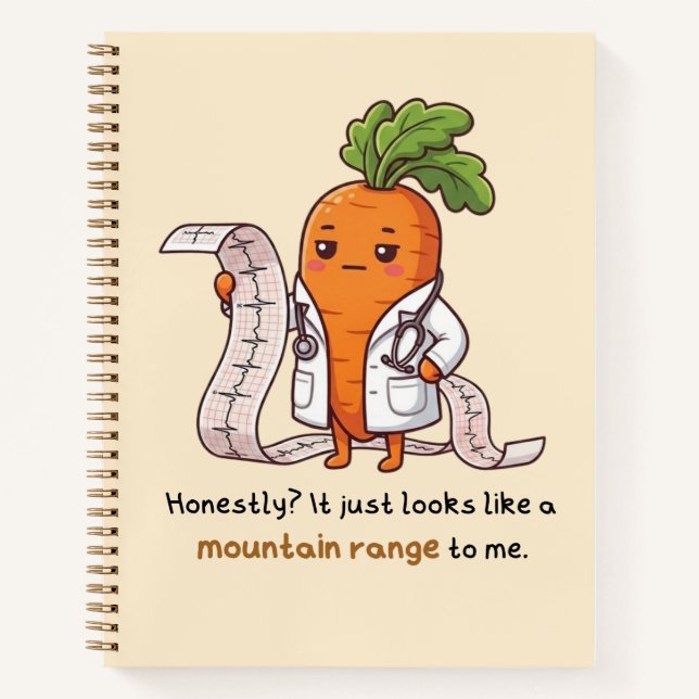 Cahier spirale Dr Carotte ECG drôle médical (Devant)