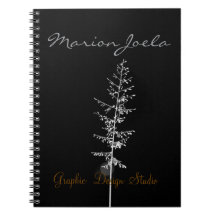 Cahier spirale élégant motif noir