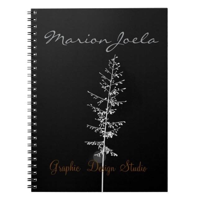 Cahier spirale élégant motif noir (Devant)