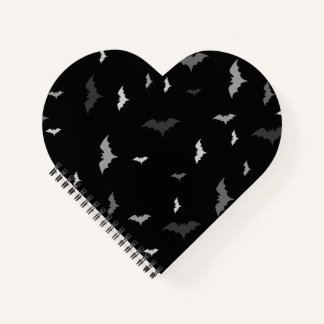 Cahier spiralé en forme de cœur Chauves-souris Vam