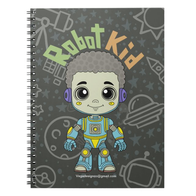 Cahier spiralé enfant robot (Devant)