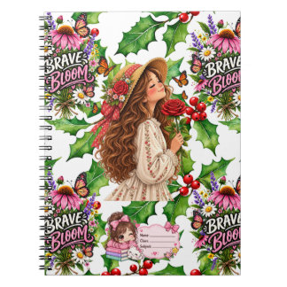 Cahier spiralé esthétique Brave Bloom Floral | Nat