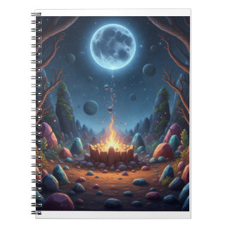 Cahier Spirale Fantastique Feu de Camp sous Clair