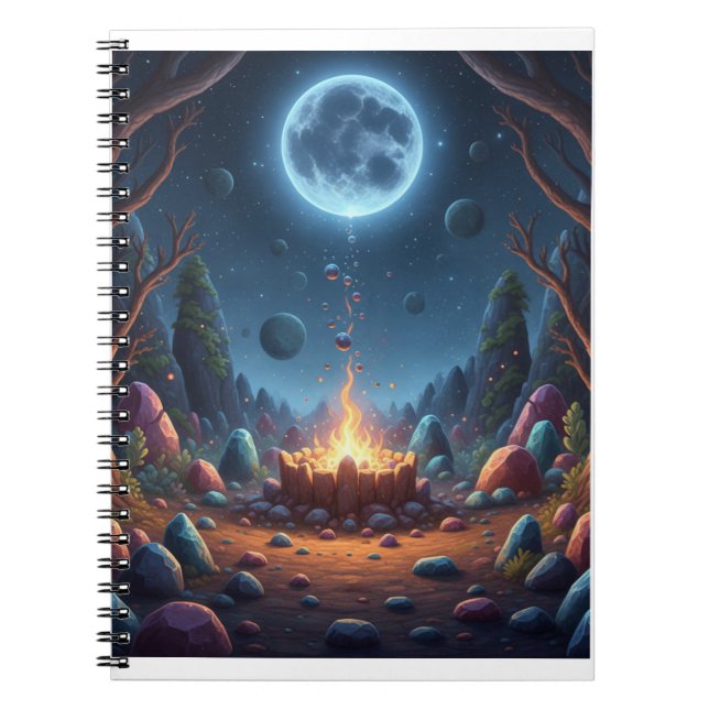 Cahier Spirale Fantastique Feu de Camp sous Clair  (Devant)