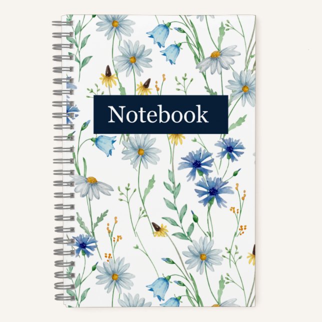 Cahier Spirale Fleur Sauvage Bleue 🌸 (Recto)