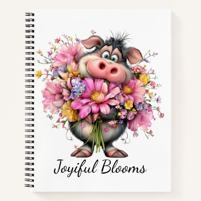 Cahier spiralé floral Joyeux Floraisons avec Anima (Devant)
