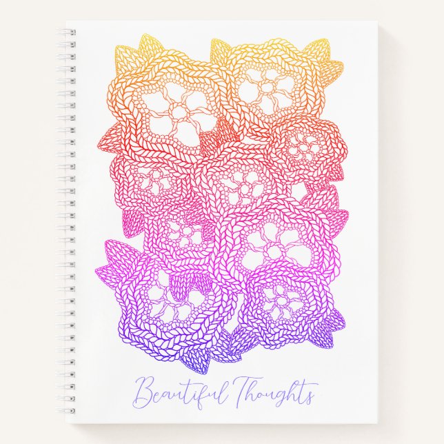 Cahier spiralé FLORAL KNIT 8,5x11 + Texte  (Devant)