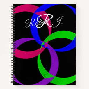 Cahier spiralé géométrique multicolore à motifs in