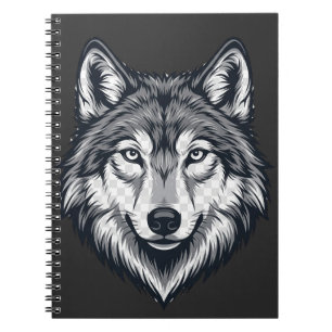 Cahier Spirale Graphique Tête de Loup Solitaire Fé
