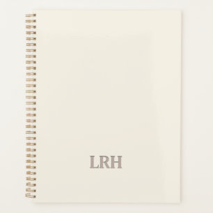 Cahier Spirale Ivoire Monogramme Minimaliste Éléga