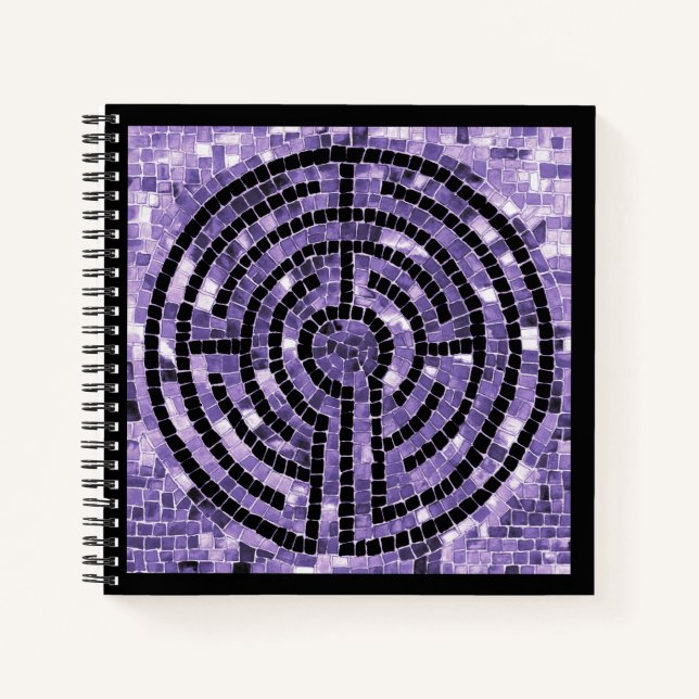 Cahier spiralé LABYRINTH VI 8,5x8,5 - Noir (Devant)