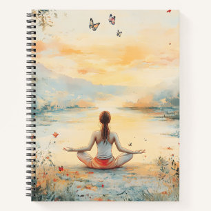 Cahier spiralé Méditation du pré au coucher du sol