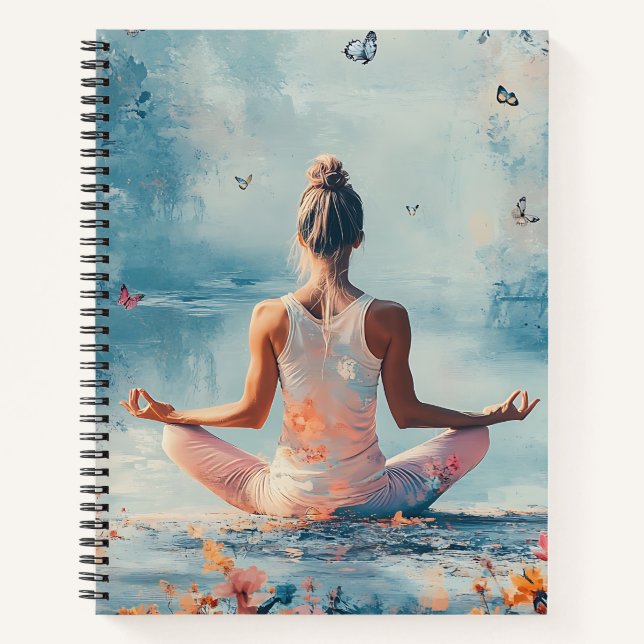 Cahier spiralé Méditation du pré au coucher du sol (Devant)