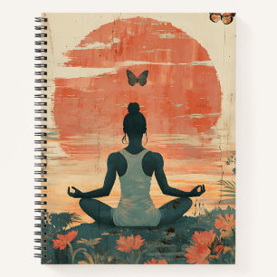 Cahier spiralé Méditation du pré au coucher du sol