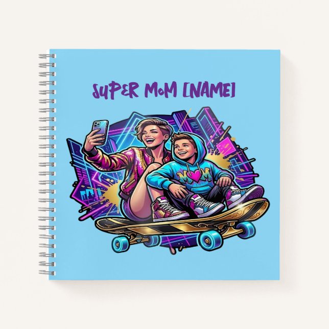 Cahier spiralé Neon Maman & Fils (Devant)