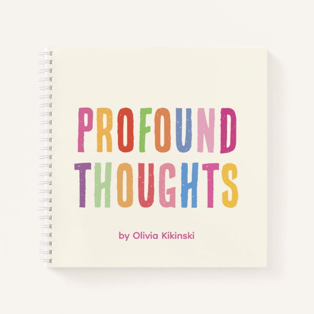 Cahier Spirale Pensées Profondes Mignon (Devant)