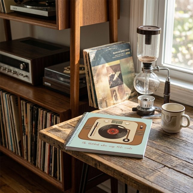 Cahier Spirale Platine Vinyle Rétro (Créateur téléchargé)