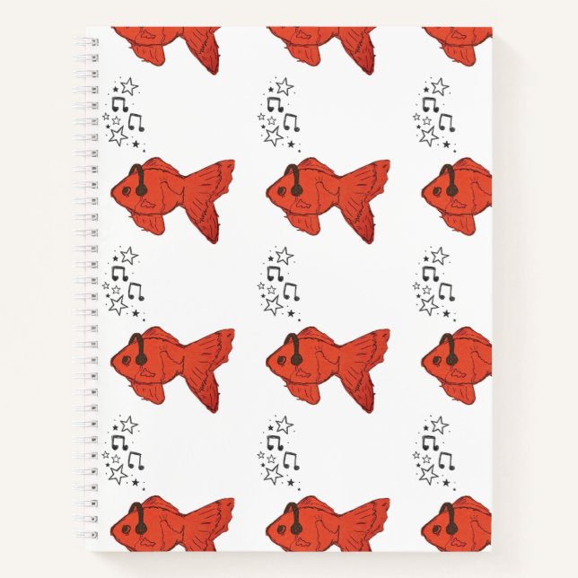 Cahier Spirale Poisson Mignon Journal Poisson Roug (Devant)