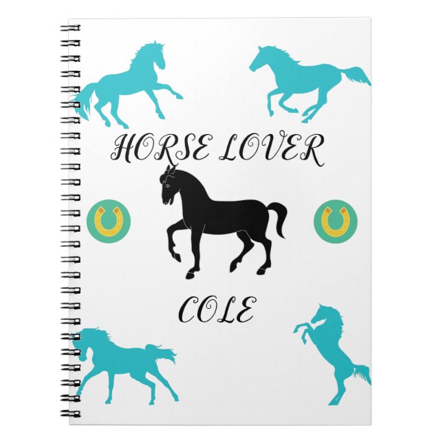 Cahier spiralé pour amoureux des chevaux. (Devant)