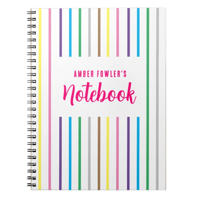 Cahier Spirale Rayé pour Filles Mignon pour la Ren (Devant)