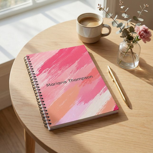 Cahier spiralé rayure diagonale couleur pastel (Créateur téléchargé)