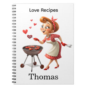 Cahier Spirale Recette Cooking Love Red Hearts