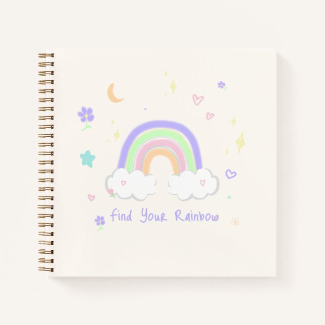 Cahier Spirale Rêves Arc-en-ciel Pastel (Devant)