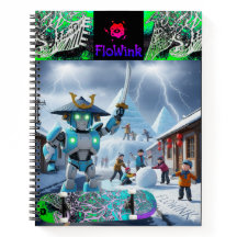 Cahier spiralé robot ninja