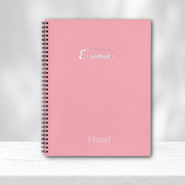 Cahier spirale rose minimaliste – “Essentiels” (Créateur téléchargé)