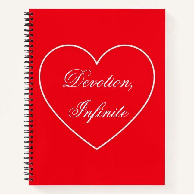 Cahier Spirale Rouge Élégant Cœur (Devant)