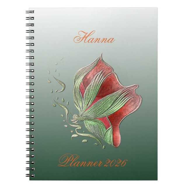 Cahier Spirale Rouge et Vert Élégant (Devant)