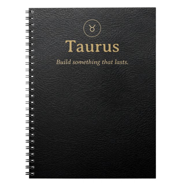 Cahier spiralé Taureau - Aspect simili-cuir (Devant)