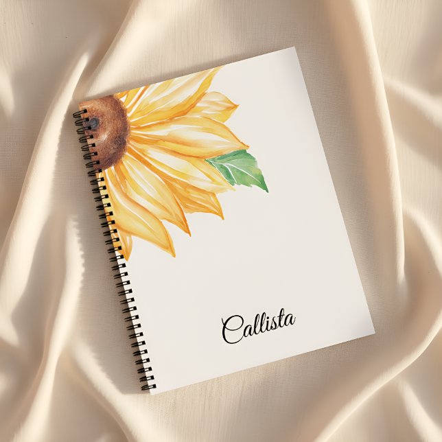 Cahier spiralé Tournesol – Aquarelle Minimaliste (Créateur téléchargé)